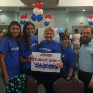 Jewish Student Union Executive Board Members with the Rabbi.