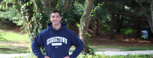 Student Victor Turitzin wearing Georgetown sweatshirt, Brookdale Success Reimagined