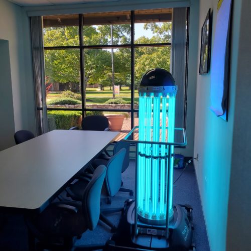 Tru-D UV light robot in classroom