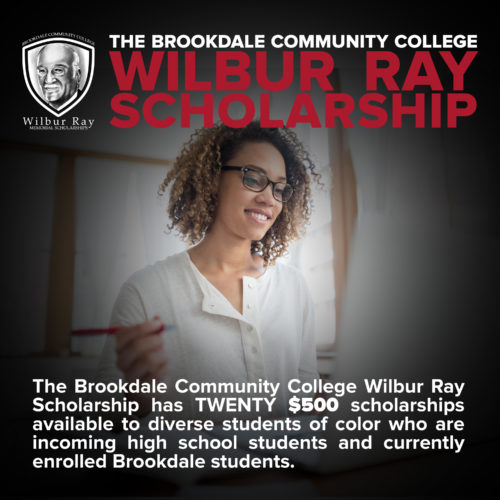 Flyer for the scholarship with a picture of a young woman.
