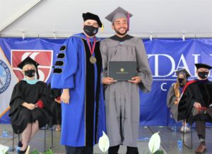 Dr. David Stout and Jose Jesurun at Commencement 2021.