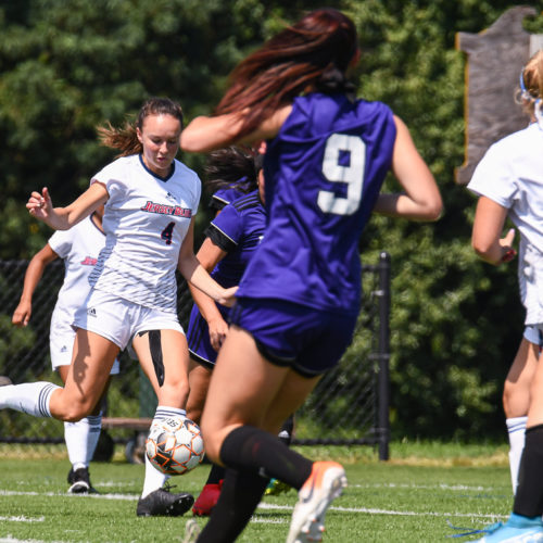 Emily Clayton and Brookdale soccer team in action