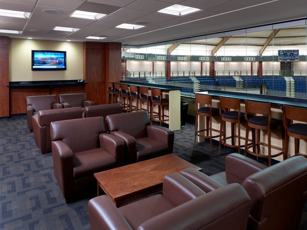 Interior of the Sky Box in the arena.