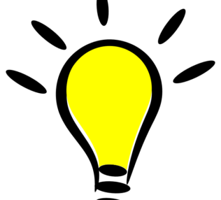 Drawing of a lightbulb.