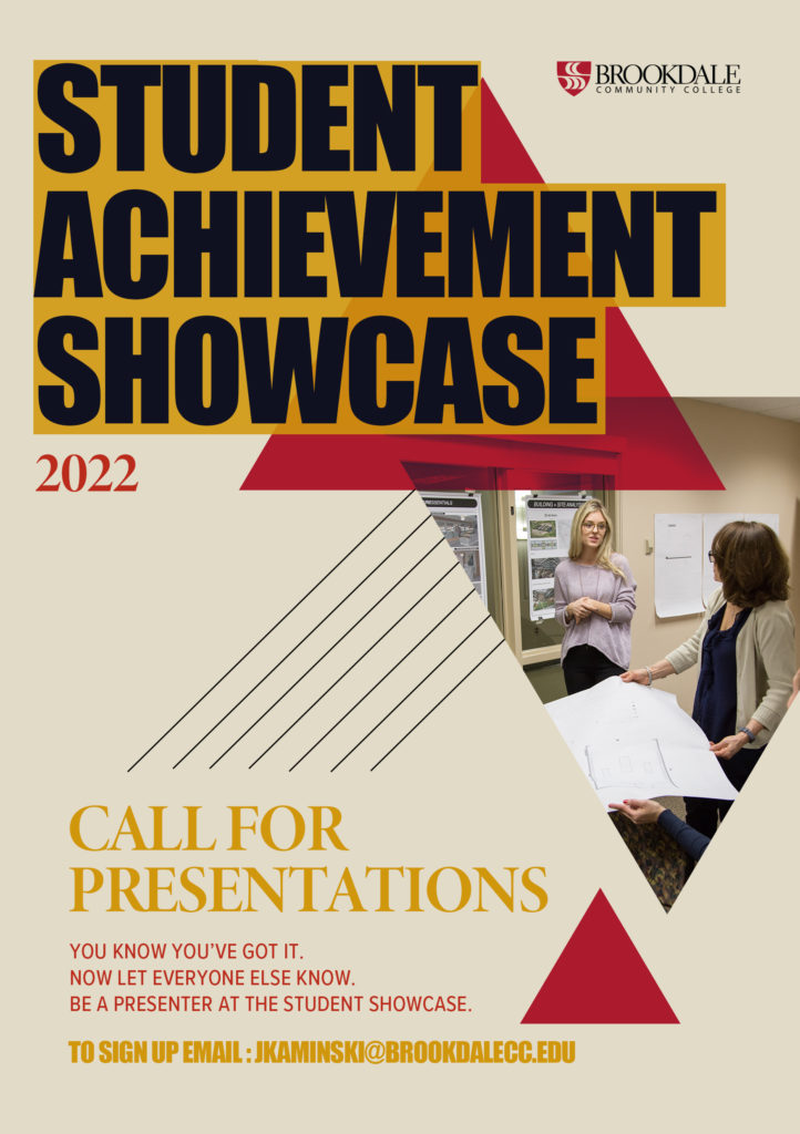 poster for call for presentations in Student Achievement Showcase