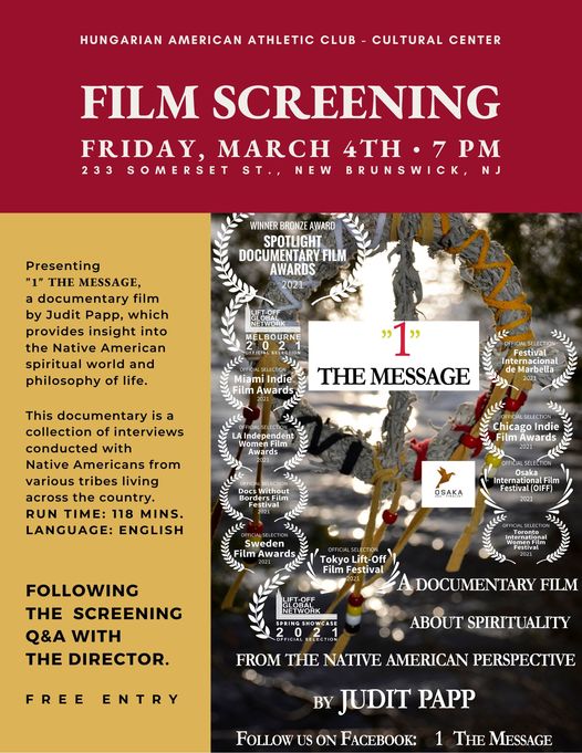 poster of film screening with film festival awards listed all over it