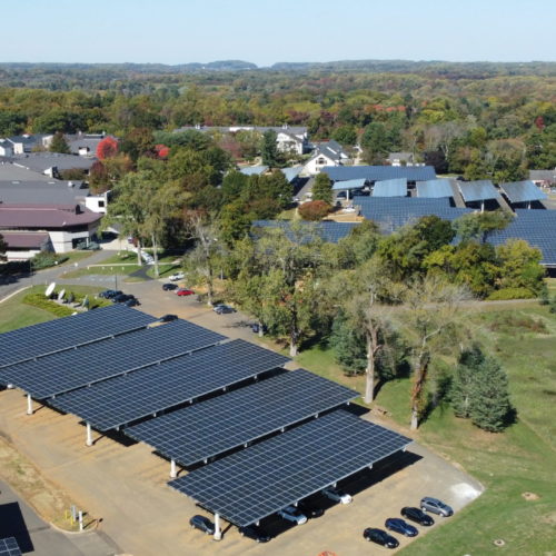 solar panels across the campus of Brookdale Community College