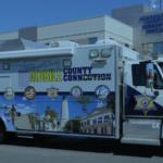 Photo of the Hope One vehicle with lots of blue and yellowimages all over the truck.