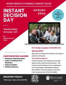 Flyer for the event with a picture of college students.