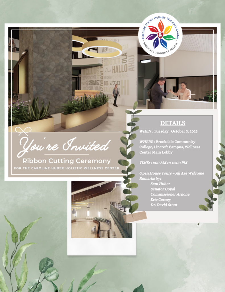 Wellness Center images on an invitation.