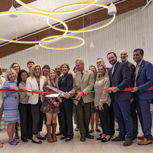 Ribbon cutting for the Caroline Huber Holistic Wellness Center.