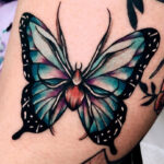 spider butterfly tattoo on an arm
