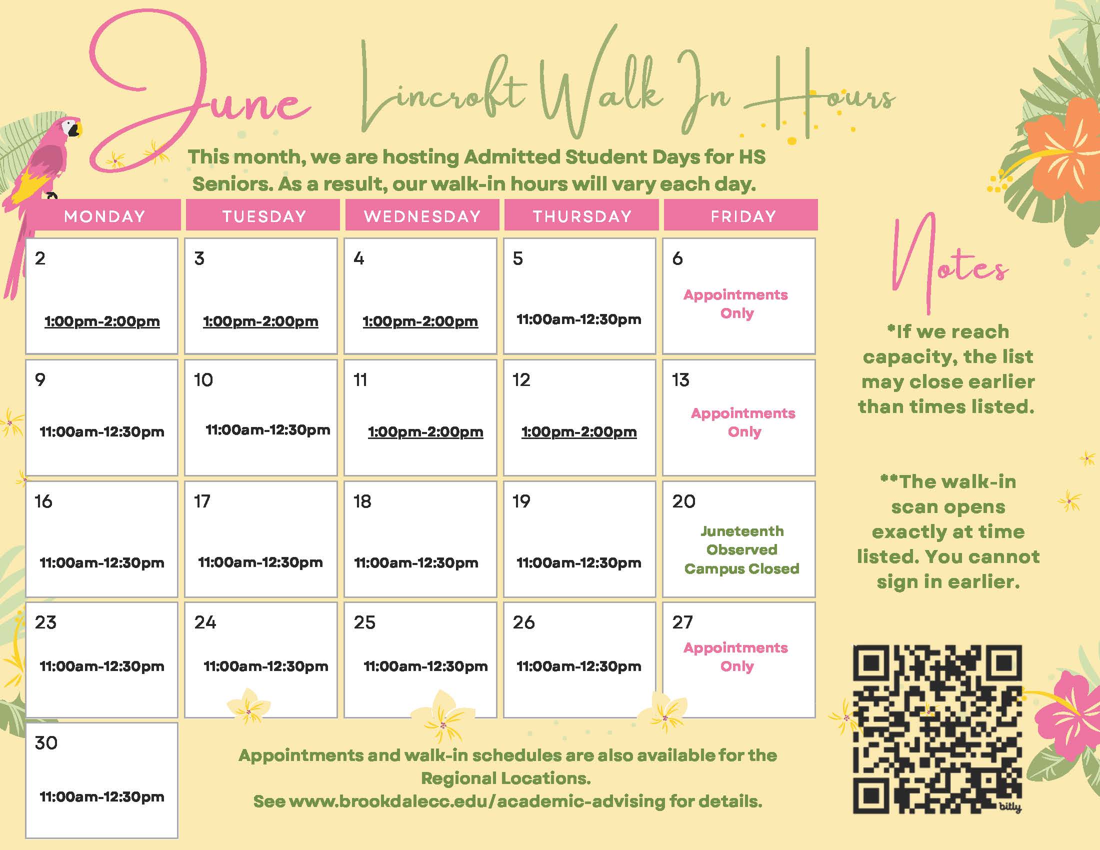 June Walk In Calendar