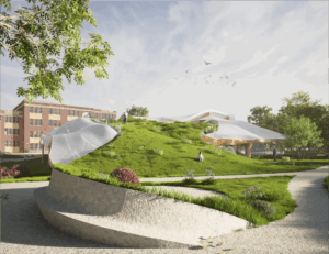 Render 1- Brookdale Community College Students Win First Place in National Architecture Competition for Visionary Wellness Center Design