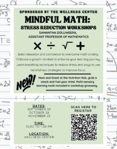 Mindful Math Stress Reduction Workshops Fall 2025
