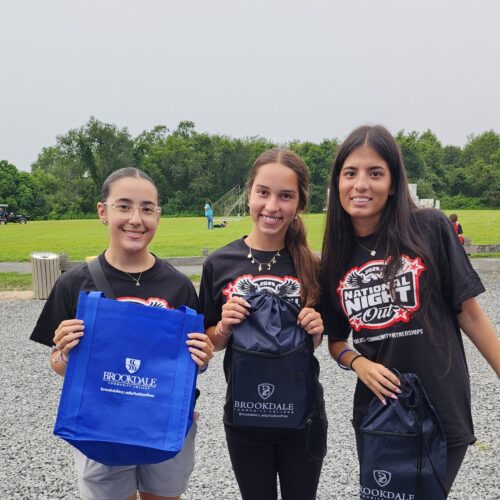 Three students at National Night Out