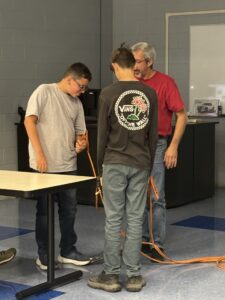 In Auto Tech department Scouts earn badge