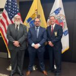 Brookdale Alum Alex Karn and his father on left with Current Allenhurst Police Department Chief Michael Schneider.