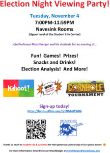 Election Night Viewing Party, Election Night, Viewing Party, Fun, Games, Prizes, Snacks, Drinks, Election Analysis, Election, Student Life Center