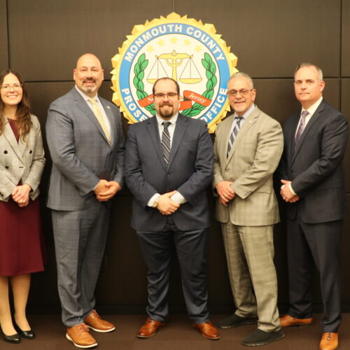 Brookdale Community College Alum Alex Karn being sworn in as Monmouth County assistant prosecutor.