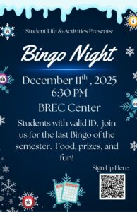 SLA December Bingo 12/11, 6:30pm, BREC
