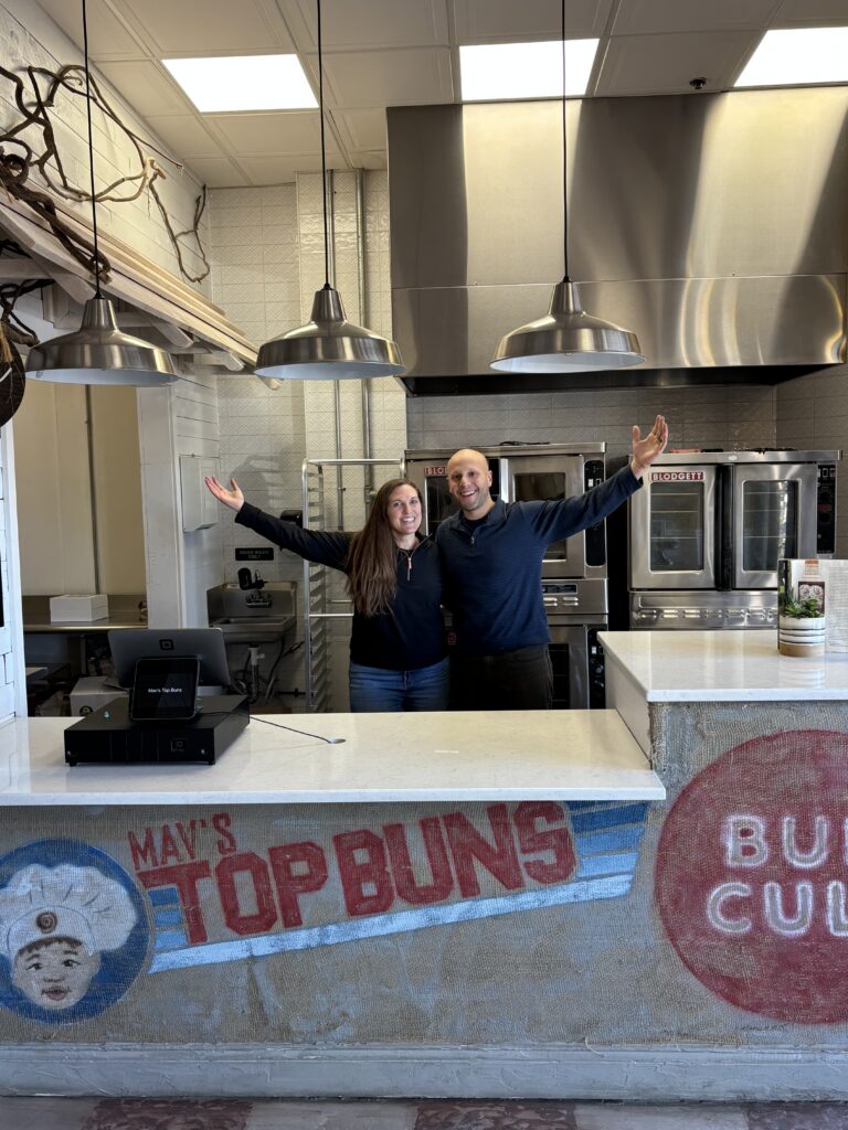 Kelsey and Dan owners of Mav's Top Buns