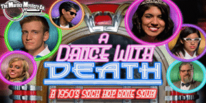 Murder Myster 50's Dance with Death Logo.