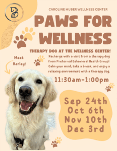 Paws for Wellness Flyer with information about the event.